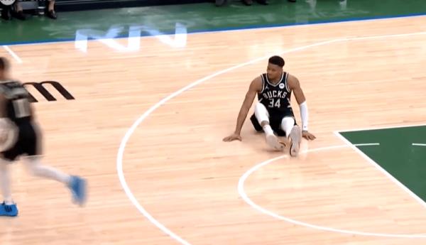 Giannis was removed from the game against the Celtics.